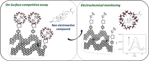 Enhanced Electrochemical Detection of Nonelectroactive Compounds Based on Surface Supramolecular Interactions on Chevron-like Graphene Nanoribbons Modified through Click Chemistry